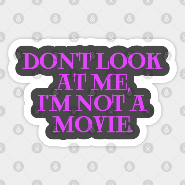 Dont look at me im not a movie navy Sticker by Clara switzrlnd